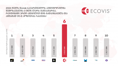 Ecovis საქართველო აუდიტორული კომპანიების რეიტინგში დაწინაურდა