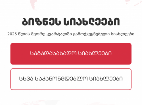 ბიზნეს სიახლეები (2025 წლის მეორე კვარტლის საკანონმდებლო ცვლილებების მიმოხილვა)